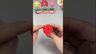 Rose flower made of clay shortvideo diy viralsong craft clayvideos roseflowers viralsong [upl. by Esirehc]