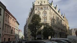 Views of Hotel Paris in Prague western aspect and Kralodvorska street [upl. by Cousin827]