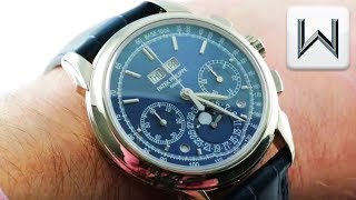 Patek Philippe 5270G014 Perpetual Calendar Chronograph Blue Dial Luxury Watch Review [upl. by Ayak]