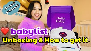 BABYLIST HELLO BABY BOX UNBOXING 2023  Babylist Welcome Box [upl. by Afatsuom]