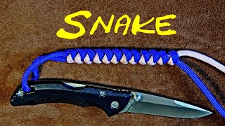 Two Colour Snake Knot Paracord Knife Lanyard  How to Tie [upl. by Eltsyek]