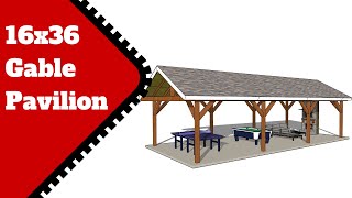 16x36 Gable Pavilion Plans  Large DIY Gazebo [upl. by Leirol]