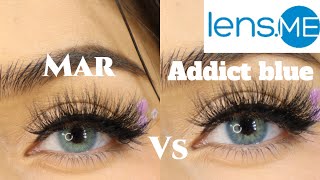 THE MOST NATURAL BLUE LENSES ON DARK BROWN EYES 😳 ANESTHESIA ADDICT BLUE vs MAR shocking [upl. by Cohen361]