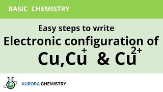 Write ELECTRONIC CONFIGURATION of CuCu and Cu2 [upl. by Fadil]