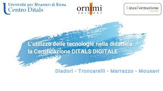 La Certificazione DITALS DIGITALE Ornimi  Unistrasi [upl. by Ymar27]