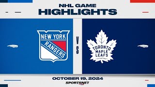 NHL Highlights  Rangers vs Maple Leafs  October 19 2024 [upl. by Atalya]