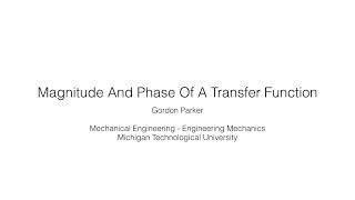 Magnitude And Phase Of A Transfer Function [upl. by Antoni]