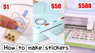 How I make STICKERS 1 vs 500  sticker printer print and cut CRICUT MAKER tutorial and more [upl. by Deehahs470]