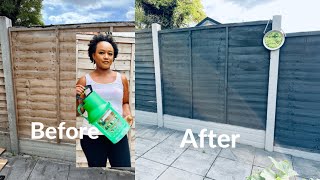 How to spray Paint Garden fence using Cuprinol Sprayer  Vlog [upl. by Ynavoeg]