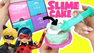 Miraculous Ladybug DIY Slime Cake Mixing for Cafe with Cat Noir Crafts for Kids [upl. by Mairhpe]