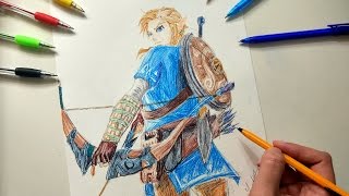 Link Drawing from The Legend of Zelda  Breath of the Wild [upl. by Parsifal]