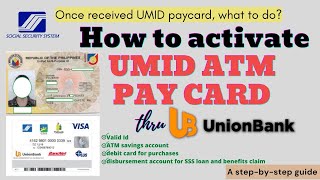 PART2 How to activate your UMID ATM PAYCARD once received the card  SSS Disbursement Account  DAEM [upl. by Oileve]