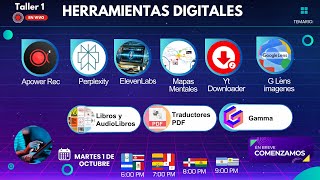 TALLER EN VIVO 1 HERRAMIENTAS DIGITALES  INTELIGENCIA ARTIFICIAL [upl. by Aierdna645]