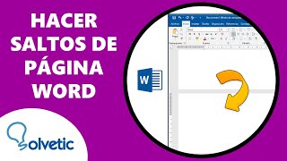 Cómo hacer Saltos de Pagina en Word ✔️ [upl. by Lamprey946]