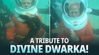 PM Modi dives to pray at ancient Dwarka under the sea [upl. by Namwob]