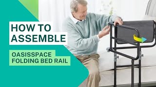 How to Assemble The OasisSpace Folding Bed Rail for Elderly Adult [upl. by Dafodil]