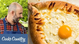 How to Make Adjaruli Khachapuri Georgian Cheese Bread [upl. by Ataliah]