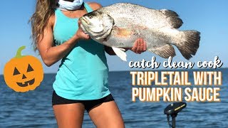 Tripletail with PUMPKIN Curry Sauce CatchCleanCook [upl. by Fidellas]