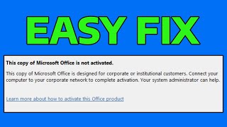 How To Fix This Copy of Microsoft Office is Not Activated Product Activation Failed [upl. by Nere]