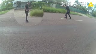 NT Police Man Approaches Officers Brandishing Spear [upl. by Northington]