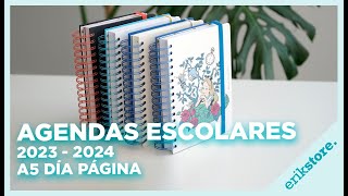 AGENDAS ESCOLARES 2023  2024 DÍA PÁGINA A5  ErikStore [upl. by Sirdi]