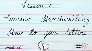 Cursive handwriting lesson 7  How to join cursive letters Tutorial  step by Step [upl. by Aiyn]