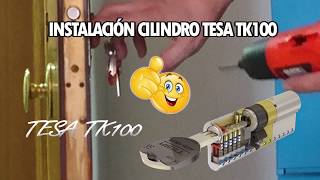 Como instalar bombín Tesa Tk100 ⏳ EN SOLO 2 MINUTOS en puerta con escudo Ezcurra 🚪 [upl. by Icrad]