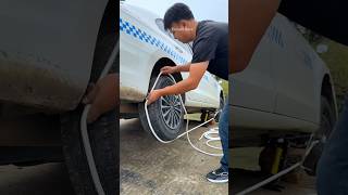 Man pulled out stuck car with rope shortsvideo [upl. by Ennirak222]