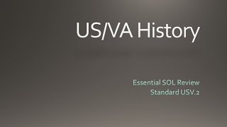 USVA History  SOL Review  Standard 2  Early Americas Age of Discovery amp Early Colonization [upl. by Anyek]