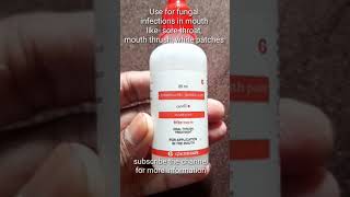 Clotrimazole mouth paint uses for oral thrush and fungal infections like white patches on tongue [upl. by Rehpatsirhc]