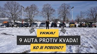 OPET TRKA NA SNEGU 9 AUTA I KVAD KO JE POBEDIO [upl. by Bertle756]