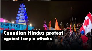 Hindus rally in Brampton after temple attack by Khalistani extremists in Canada [upl. by Luehrmann]