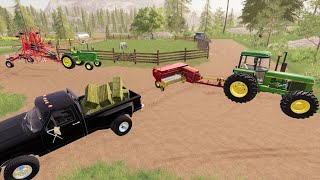 Baling hay for race horse and buying new tractors  Suits to boots 13  Farming Simulator 19 [upl. by Nnylireg]