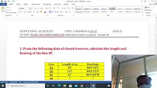 Problems on omitted measurements LENGTH AND BEARING OF A LINE ARE MISSING [upl. by Kylah821]