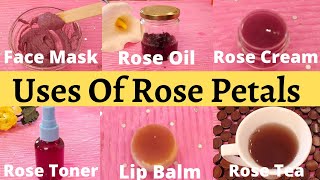 Uses amp benefits Of Rose PetalsDIY ROSE OILROSE CREAMROSE FACE MASKROSE TEAROSE LIP BALMTONER [upl. by Ahsait]