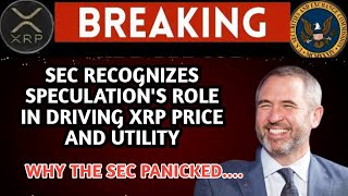 XRP UPDATE DOCUMENT SHOWS SEC RECOGNIZES SPECULATION ROLE IN DRIVING XRP PRICE AND UTILITY [upl. by Treve]