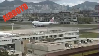 China Airlines 747 Takeoff Kai Tak Airport [upl. by Scotney]