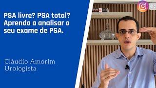 PSA livre PSA total Aprenda a analisar o seu exame de PSA [upl. by Kcirdek]