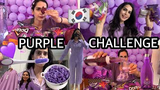 🇰🇷PURPLE CHALLENGE FOR 24 hours💜💅  BTS MERCH GIVEAWAY ✨ [upl. by Odlanra]