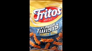 Fritos Flavor Twists Honey BBQ Corn Chips RandomRatingsandReviews fritos snacks [upl. by Aihsilef]