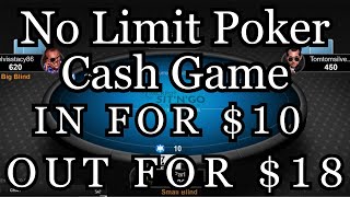 No Limit Poker Cash Game 5 cent 10 cent blinds In for 10 out for 18 [upl. by Patrich998]