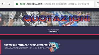 QUOTAZIONI FANTACALCIO 20182019 LISTA [upl. by Publius]