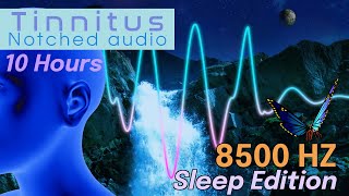 Tinnitus Sound Therapy  8500 Hz The Waterfall  Sleep Edition 10 hours [upl. by Nemrak672]