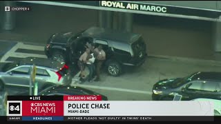 Police chase of South Florida streets ended at Miami International Airport [upl. by Brill]