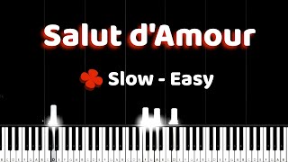 Salut dAmour Elgar  Easy Piano TutorialSlow [upl. by Bertie24]