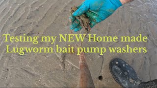 Testing my new home made Lugworm pump washersBait pumping for lugworm [upl. by Goines]