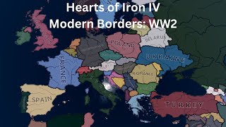 WW2 Modern Borders  HOI4 Timelapse [upl. by Wilmette433]