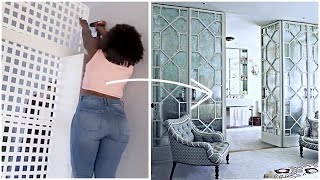 NEW IKEA HACK  Lowe’s MIRROR ROOM DIVIDER DIY Partition [upl. by Yelehsa]