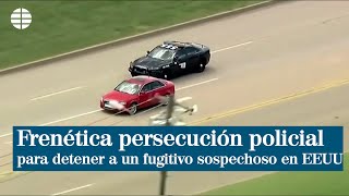 Frenética persecución policial en Oklahoma para detener a un fugitivo sospechoso [upl. by Wayland]