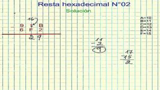 Resta de hexadecimales N°02  Fácil [upl. by Ransom]